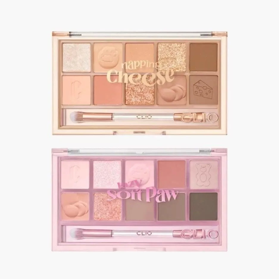 韩国Clio珂莱欧猫爪十色眼影珠光哑光持久不飞粉可爱送猫咪贴正品
