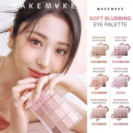 韩国Wakemake唯可魅16色格子眼影盘珠光哑光持久大地消肿显色正品