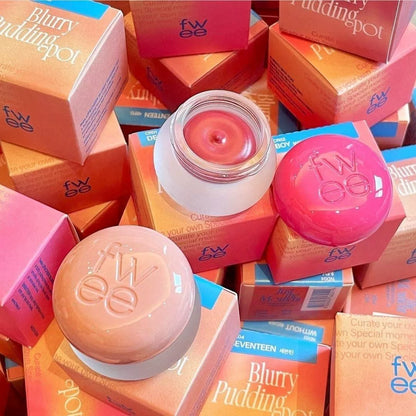 韩国新款Fwee柔雾唇颊两用腮红布丁膏多功能持久不脱妆爆款正品