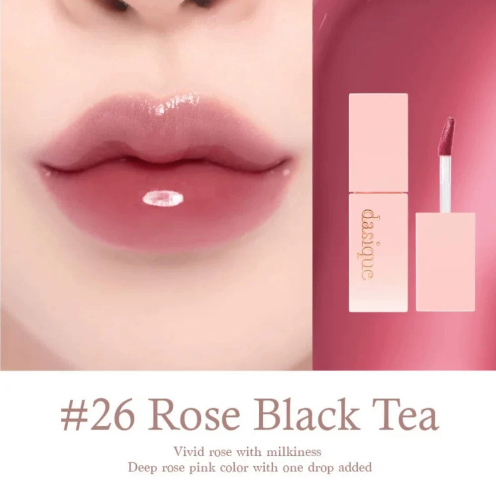 韩国DASIQUE代曦可玫瑰奶茶唇釉镜面玻璃水光持久滋润不掉色正品