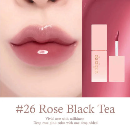 韩国DASIQUE代曦可玫瑰奶茶唇釉镜面玻璃水光持久滋润不掉色正品