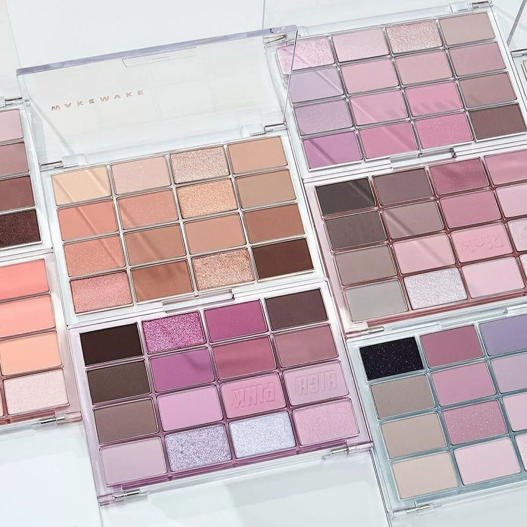 韩国Wakemake唯可魅16色格子眼影盘珠光哑光持久大地消肿显色正品