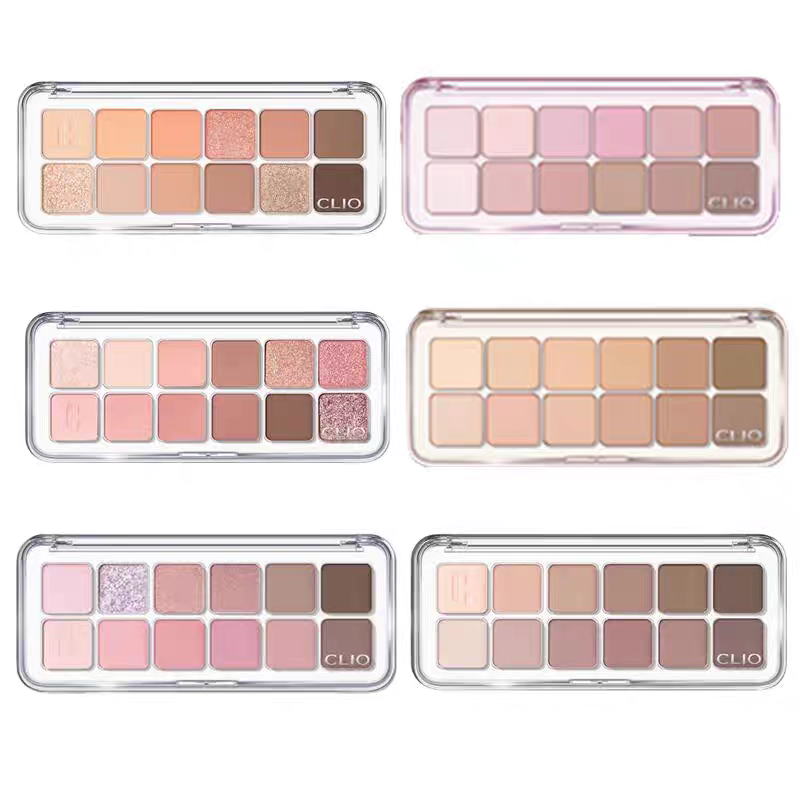 韩国CLIO珂莱欧安宥真12色眼影盘水泥盘哑光珠光消肿提亮显色正品