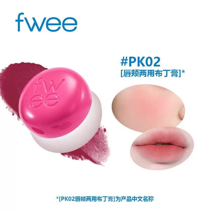 韩国新款Fwee柔雾唇颊两用腮红布丁膏多功能持久不脱妆爆款正品