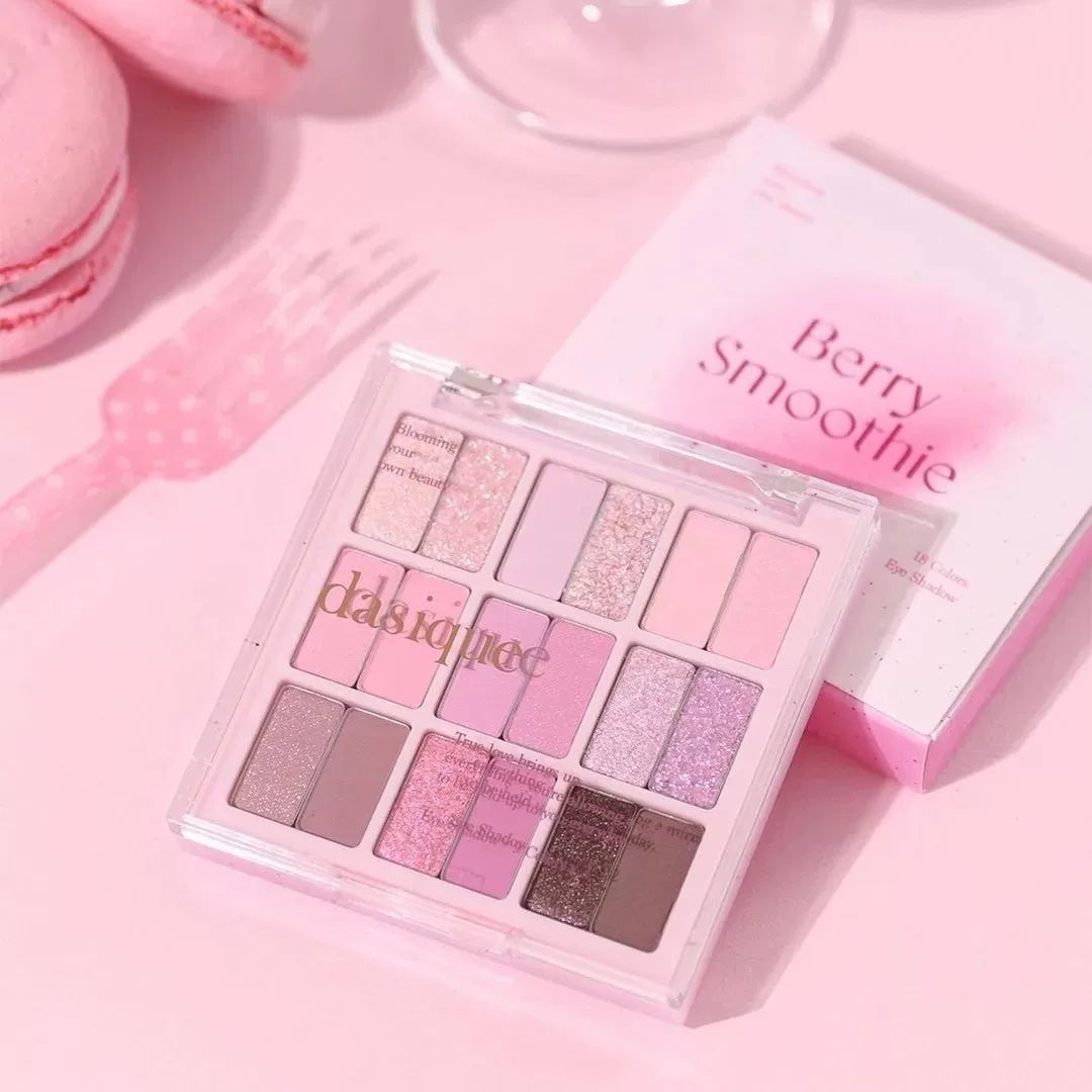 韩国Dasique代曦可新款Berry浆果草莓系列18色眼影盘珠光甜美提色