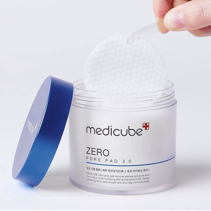 韩国Medicube紧致毛孔爽肤棉片深层保湿去角质黑头粉刺70片正品