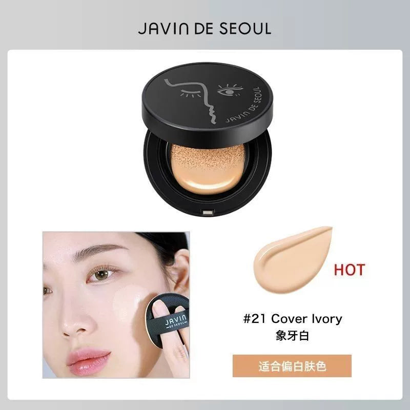 韩国Javin de seoul眨眼睛黑色气垫哑光雾面持久遮瑕提亮防晒正品