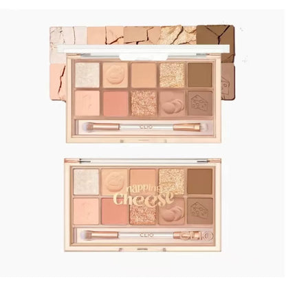 韩国Clio珂莱欧猫爪十色眼影珠光哑光持久不飞粉可爱送猫咪贴正品