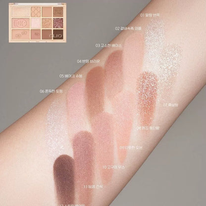 韩国Clio珂莱欧鲷鱼烧12色眼影盘哑光珠光持久防汗不晕染大地正品