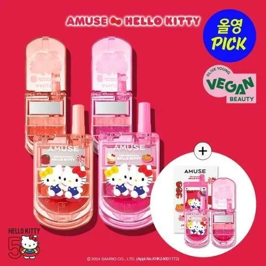 现货｜Amuse x Hello Kitty Lip & Cheek Palette Phone 唇頰兩用彩妆可愛手机盤