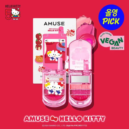 现货｜Amuse x Hello Kitty Lip & Cheek Palette Phone 唇頰兩用彩妆可愛手机盤