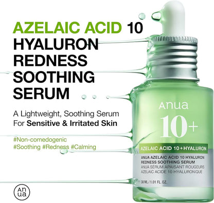 In stock｜ANUA Azelaic Acid 10 Hyaluron Redness Soothing Serum 10% salicylic acid and hyaluronic acid soothing and anti-redness essence 30ml 