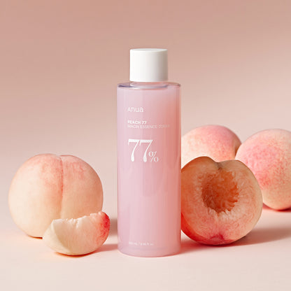 In stock｜ANUA Peach 77% Naicin Essence Toner Moisturizing, Brightening, Vitality, Peach Blossom Essence Toner – 250ml 