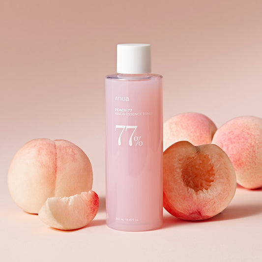 In stock｜ANUA Peach 77% Naicin Essence Toner Moisturizing, Brightening, Vitality, Peach Blossom Essence Toner – 250ml 