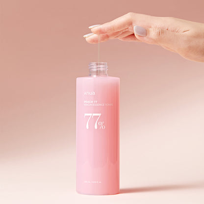 In stock｜ANUA Peach 77% Naicin Essence Toner Moisturizing, Brightening, Vitality, Peach Blossom Essence Toner – 250ml 