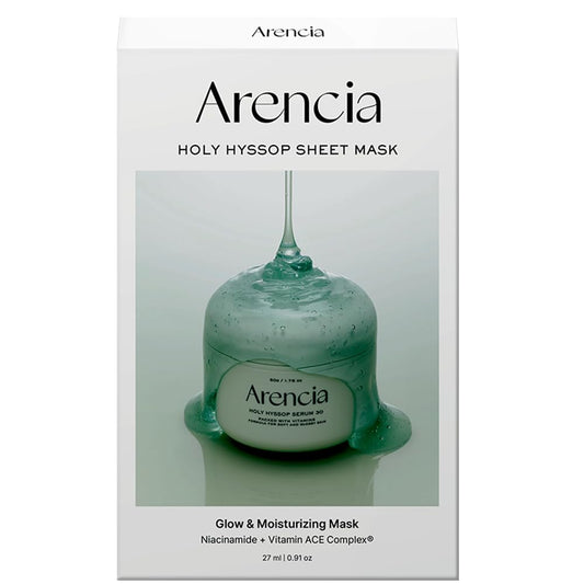 In stock｜[Cool Tone Essence Mask] Arencia Holy Hyssop Sheet Mask 27ml French Hyssop Essence Mask 27ml 5 pieces