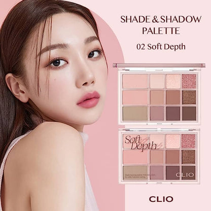 現貨｜CLIO Shade and Shadow Palette - 01 Shadow Gallery / 02 Soft Depth