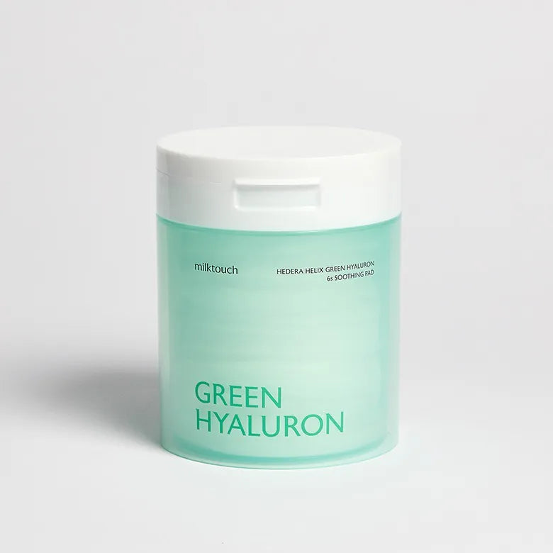 现货｜Milk Touch Happyrim X Hedera Helix Green Hyaluron 6sec Soothing Pad 洋常春藤玻尿酸6秒補水舒緩爽膚棉片 – 60片裝