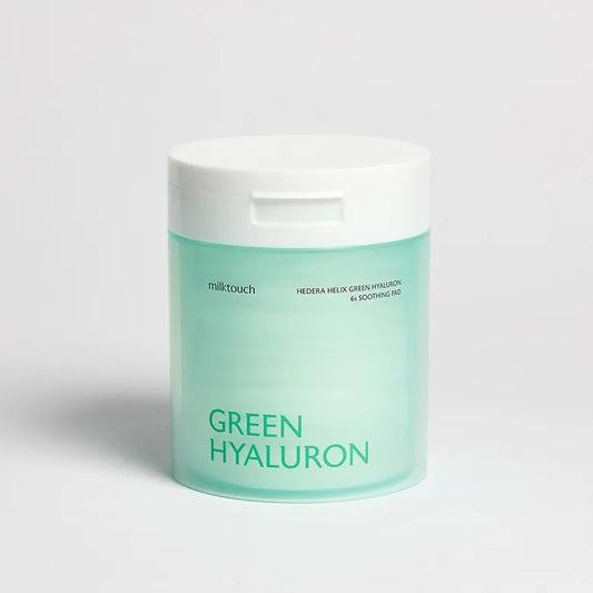 现货｜Milk Touch Happyrim X Hedera Helix Green Hyaluron 6sec Soothing Pad 洋常春藤玻尿酸6秒補水舒緩爽膚棉片 – 60片裝