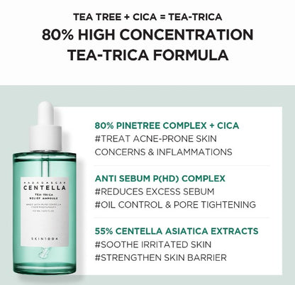 現貨｜SKIN1004 馬達加斯加積雪草茶樹控油調理精華 Tea-Trica Relief Ampoule 100ml