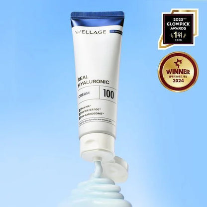 現貨｜Wellage 藍色玻尿酸100面霜 Real Hyaluronic Cream 100 80ml